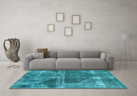 Machine Washable Abstract Light Blue Modern Rug, wshabs1105lblu