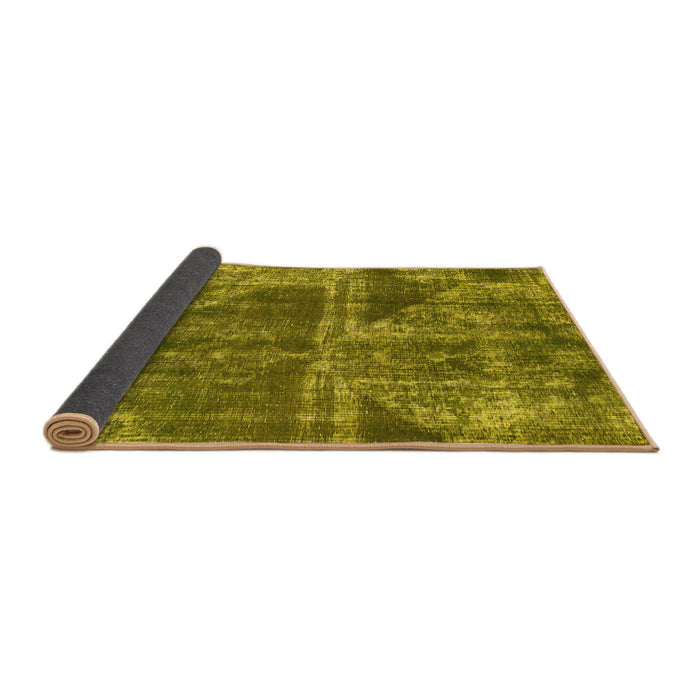 Sideview of Abstract Yellow Modern Rug, abs1105yw