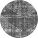 Round Abstract Gray Modern Rug, abs1105gry