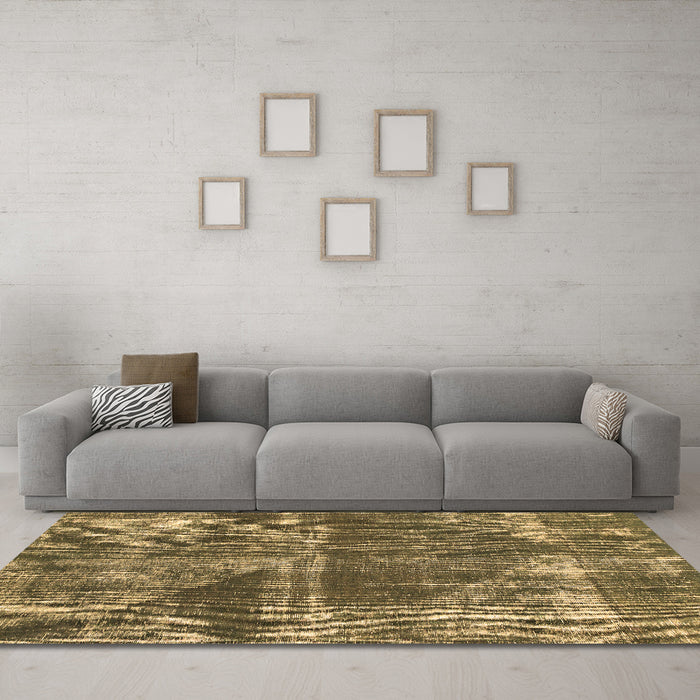 Machine Washable Abstract Brown Modern Rug in a Living Room,, wshabs1105brn