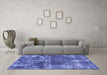 Machine Washable Abstract Blue Modern Rug in a Living Room, wshabs1105blu
