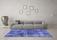 Machine Washable Abstract Blue Modern Rug, wshabs1105blu