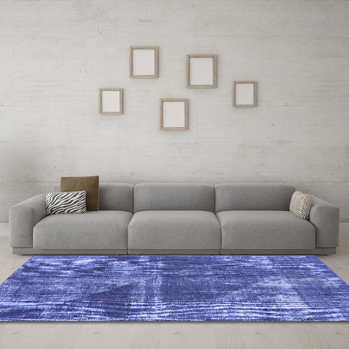 Machine Washable Abstract Blue Modern Rug in a Living Room, wshabs1105blu