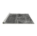 Sideview of Machine Washable Abstract Gray Modern Rug, wshabs1105gry