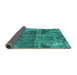 Sideview of Abstract Turquoise Modern Rug, abs1105turq