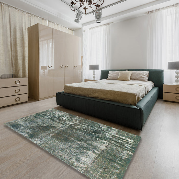 Machine Washable Abstract Light Black Rug in a Bedroom, wshabs1105