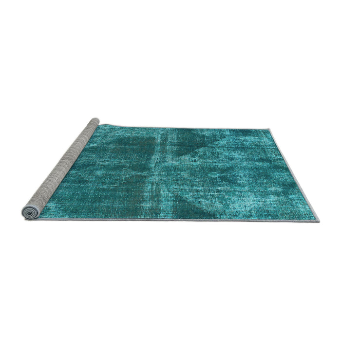 Sideview of Machine Washable Abstract Light Blue Modern Rug, wshabs1105lblu