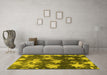 Machine Washable Abstract Yellow Modern Rug in a Living Room, wshabs1106yw