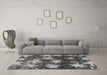 Machine Washable Abstract Gray Modern Rug in a Living Room,, wshabs1106gry