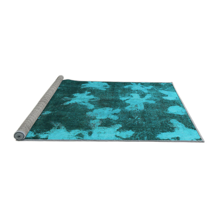 Sideview of Machine Washable Abstract Light Blue Modern Rug, wshabs1106lblu