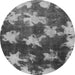 Round Abstract Gray Modern Rug, abs1106gry