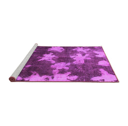 Sideview of Machine Washable Abstract Pink Modern Rug, wshabs1106pnk