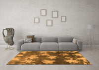 Machine Washable Abstract Orange Modern Rug, wshabs1106org