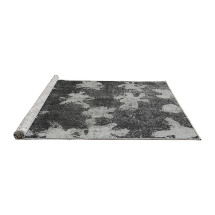 Sideview of Machine Washable Abstract Gray Modern Rug, wshabs1106gry