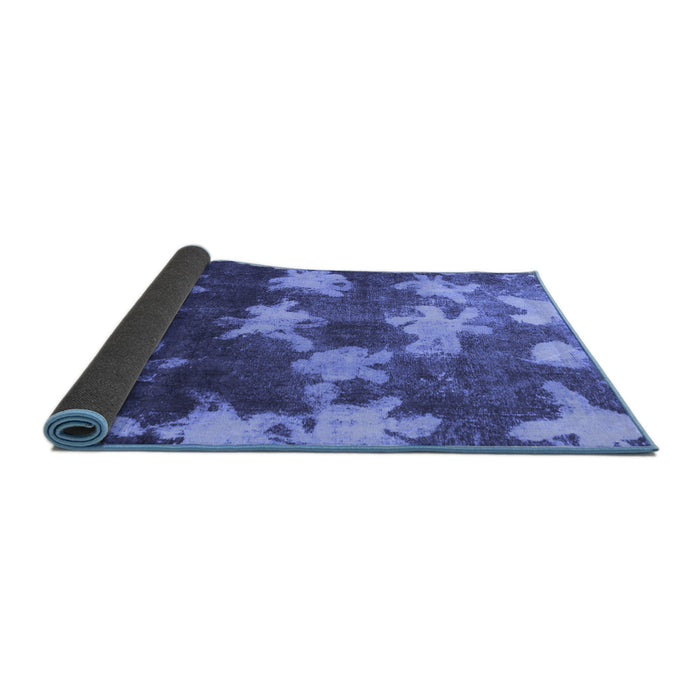 Sideview of Abstract Blue Modern Rug, abs1106blu