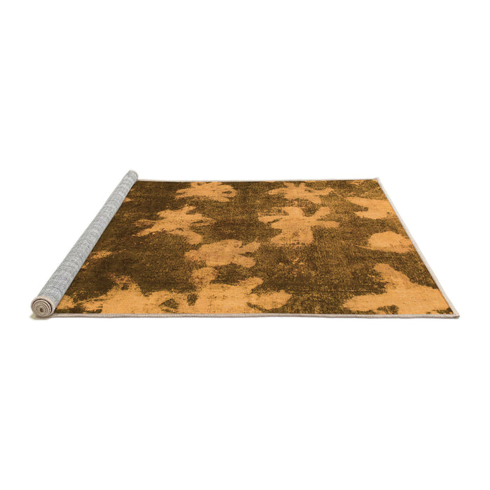 Sideview of Machine Washable Abstract Orange Modern Area Rugs, wshabs1106org