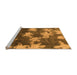 Sideview of Machine Washable Abstract Orange Modern Area Rugs, wshabs1106org