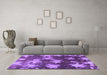 Machine Washable Abstract Purple Modern Area Rugs in a Living Room, wshabs1106pur