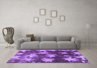 Machine Washable Abstract Purple Modern Rug, wshabs1106pur