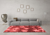 Machine Washable Abstract Red Modern Rug, wshabs1106red