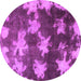 Round Machine Washable Abstract Pink Modern Rug, wshabs1106pnk