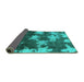 Sideview of Abstract Turquoise Modern Rug, abs1106turq