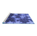 Sideview of Machine Washable Abstract Blue Modern Rug, wshabs1106blu