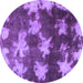 Round Machine Washable Abstract Purple Modern Area Rugs, wshabs1106pur