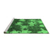 Sideview of Machine Washable Abstract Emerald Green Modern Area Rugs, wshabs1106emgrn
