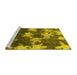 Sideview of Machine Washable Abstract Yellow Modern Rug, wshabs1106yw