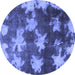 Round Abstract Blue Modern Rug, abs1106blu