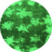 Round Abstract Green Modern Rug, abs1106grn