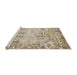 Sideview of Machine Washable Abstract Brown Rug, wshabs1107