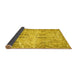 Sideview of Abstract Yellow Modern Rug, abs1107yw