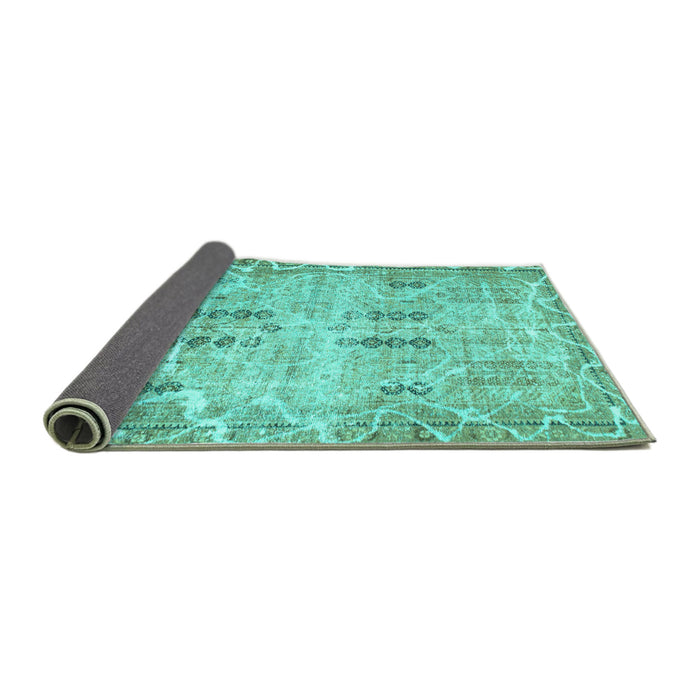 Sideview of Abstract Turquoise Modern Rug, abs1107turq