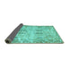 Sideview of Abstract Turquoise Modern Rug, abs1107turq