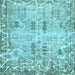 Square Machine Washable Abstract Light Blue Modern Rug, wshabs1107lblu