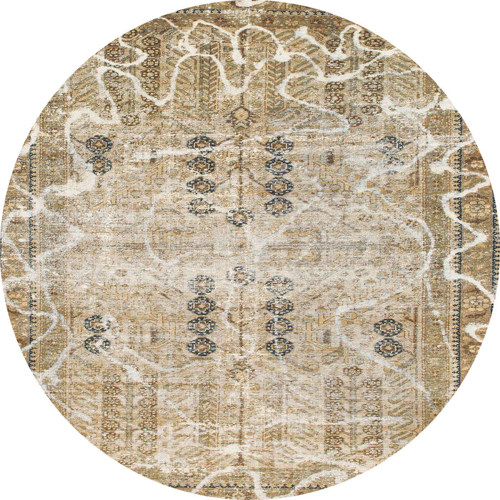Square Abstract Brown Modern Rug, abs1107