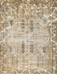 Machine Washable Abstract Brown Rug, wshabs1107