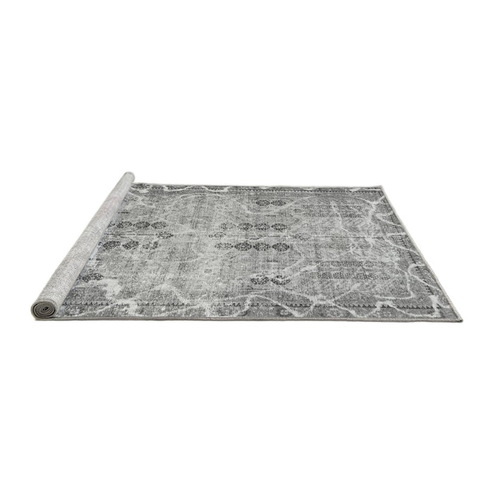 Sideview of Machine Washable Abstract Gray Modern Rug, wshabs1107gry