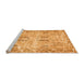 Sideview of Machine Washable Abstract Orange Modern Area Rugs, wshabs1107org
