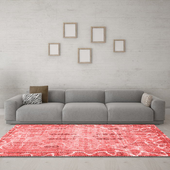 Modern Red Washable Rugs