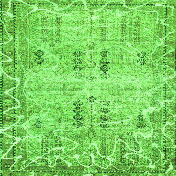 Square Machine Washable Abstract Green Modern Area Rugs, wshabs1107grn