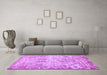 Machine Washable Abstract Purple Modern Area Rugs in a Living Room, wshabs1107pur