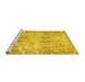 Sideview of Machine Washable Abstract Yellow Modern Rug, wshabs1107yw