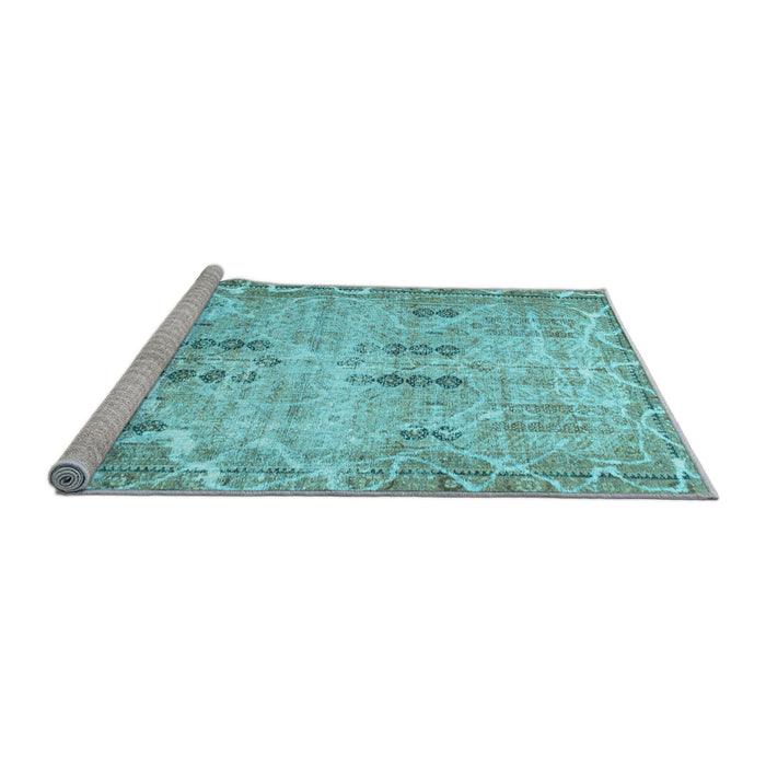 Sideview of Machine Washable Abstract Light Blue Modern Rug, wshabs1107lblu