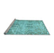 Sideview of Machine Washable Abstract Light Blue Modern Rug, wshabs1107lblu