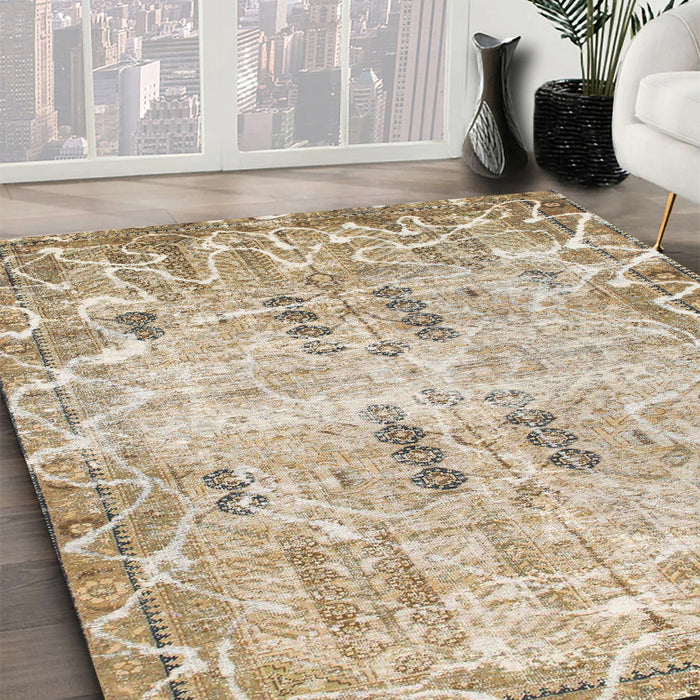 Machine Washable Abstract Brown Rug in a Family Room, wshabs1107