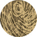 Round Abstract Brown Modern Rug, abs1108brn