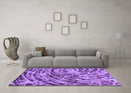 Machine Washable Abstract Purple Modern Area Rugs in a Living Room, wshabs1108pur
